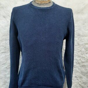 Levi's Men's 100% Cotton Blue Crew Neck Waffle Knit Pullover Sweatshirt Size M